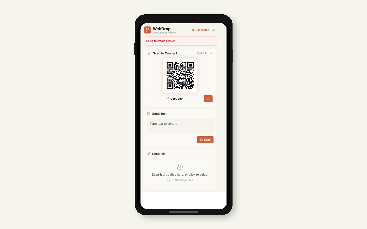 Connect Your Mobile Device Screenshot